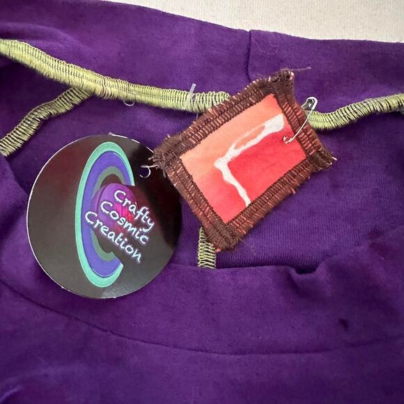 Womens Dress Size Small Purple Tie Dye Handmade Organic Bamboo Hippie Earthy - Picture 7 of 7